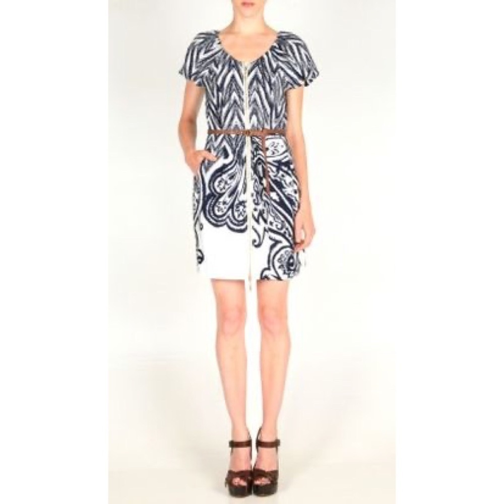 TIBI Blue Silk Zip Dress